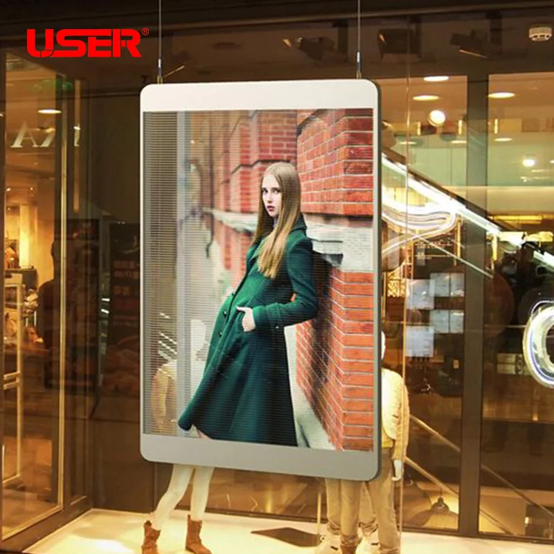 Indoor Soft Transparent Adhesive Super Slim LED Screen Display P10 Flexible Led Transparent Film Screen