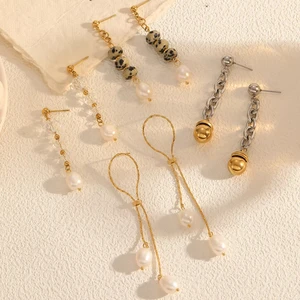 Classic Elegant Design Fashion Luxury Stainless Steel 18K Elegant Gold Drop Tassel Earrings for Women