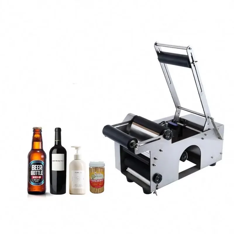TEBAK SY-50 High Quality Semi-Automatic Cans Beverage Jars Labeler Round Bottle Labeling Machine