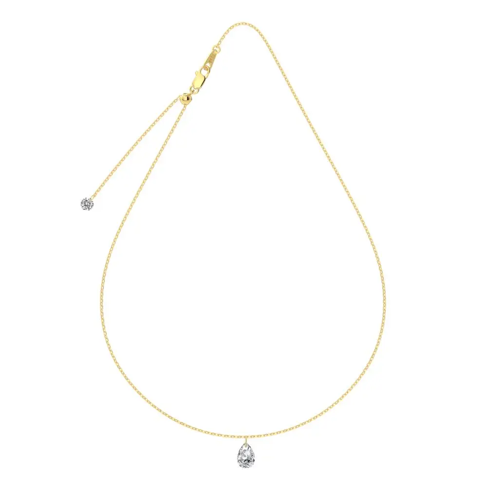 KAKODIY custom size pendant 14K gold plated drop shape luxury 925 sterling silver wedding jewelry necklace detail 1