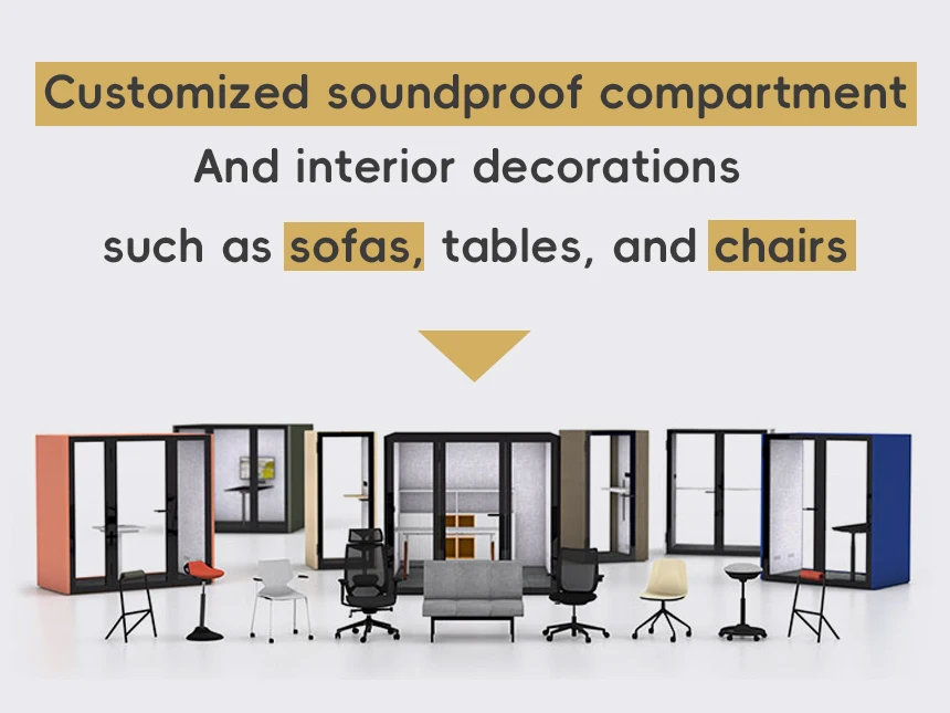 Modern Modular Furniture Easy Assemble Removable Office Phone Booth Fashion Noise Isolation Cabin Soundproof Silence Office Pod
