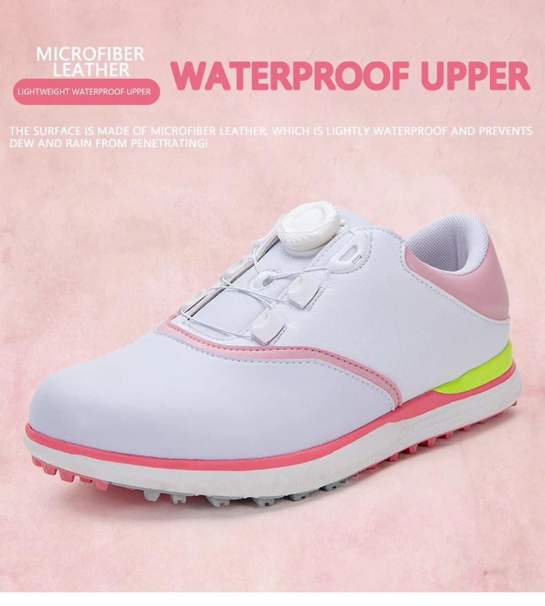 New golf shoes ladies waterproof shoes spin buckle laces spring and summer non-slip sports shoes