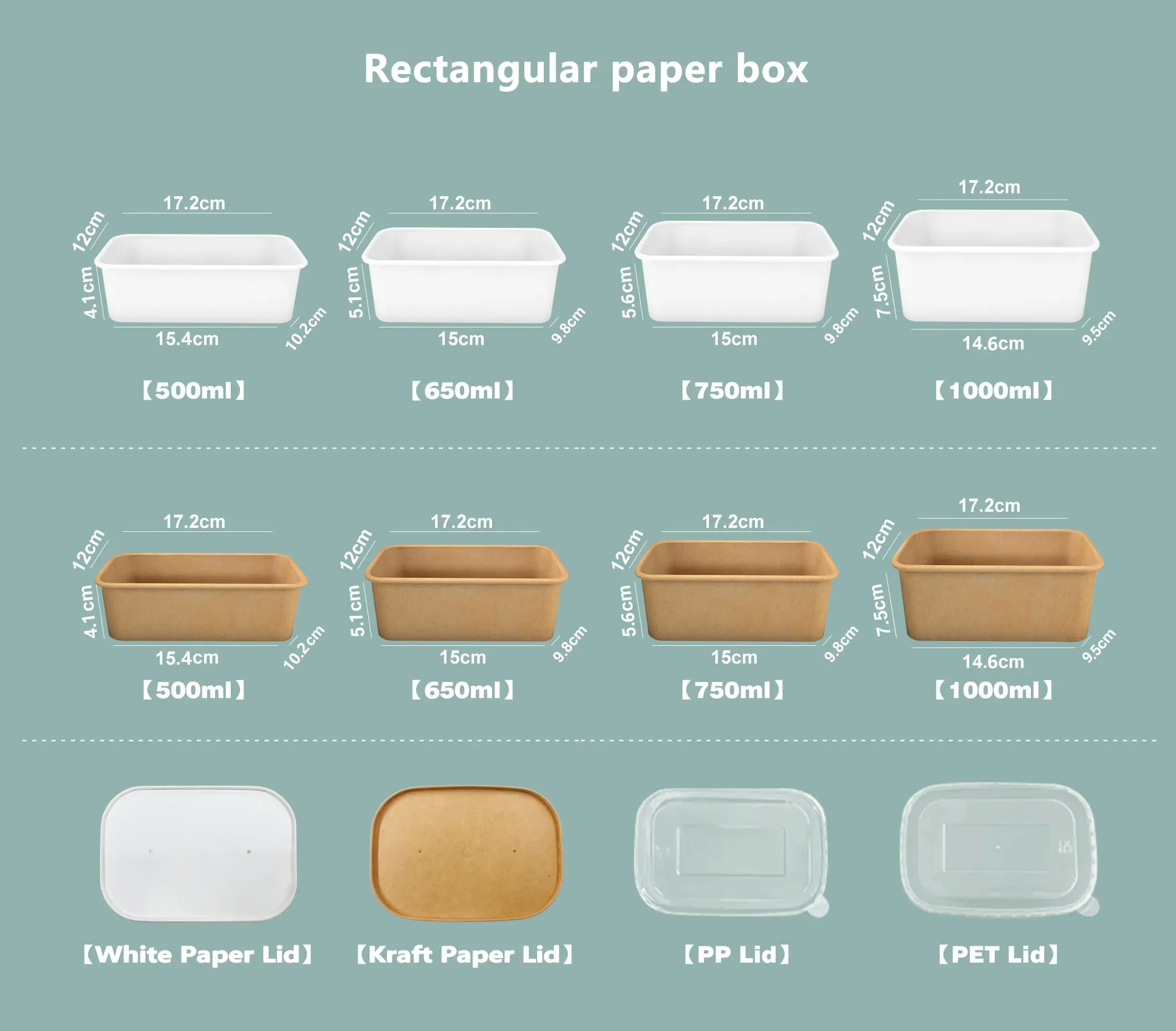 Custom Containers - Recycle Food Packaging Kraft Paper