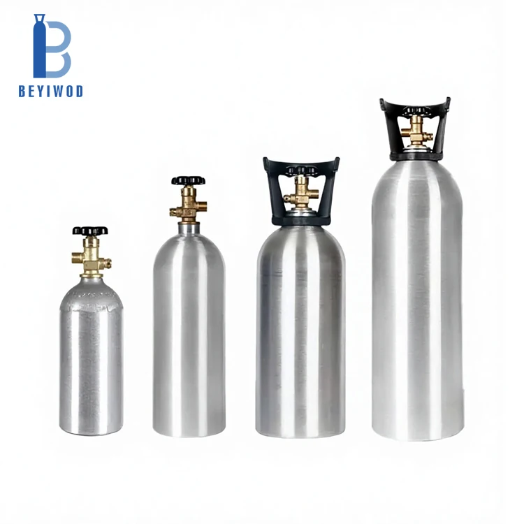 UK Rho сертификована гасна бања за СО2 ISO7866 TPED Алуминијумска бања за храну 1KG 2KG 4KG 10KG Бања за СО2 за пиће