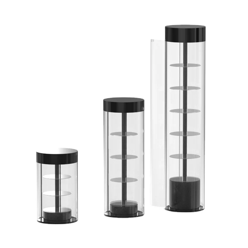 Custom Design Acrylic Hexagonal Rotating Jewelry Watch Display Showcase Cosmetics Jar Bottle Storage Floor Display Stand