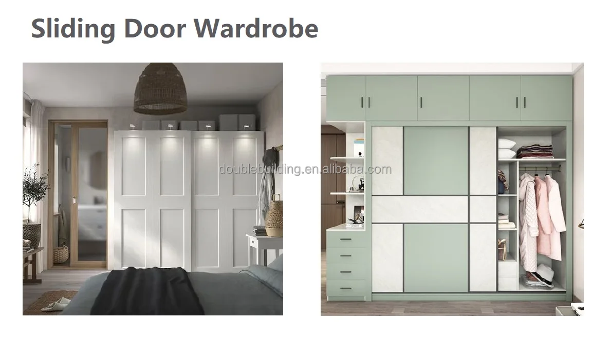 2024 Hot Selling Wood Grain Build-in Wardrobe Sliding Door Wardrobe Wooden Closet supplier