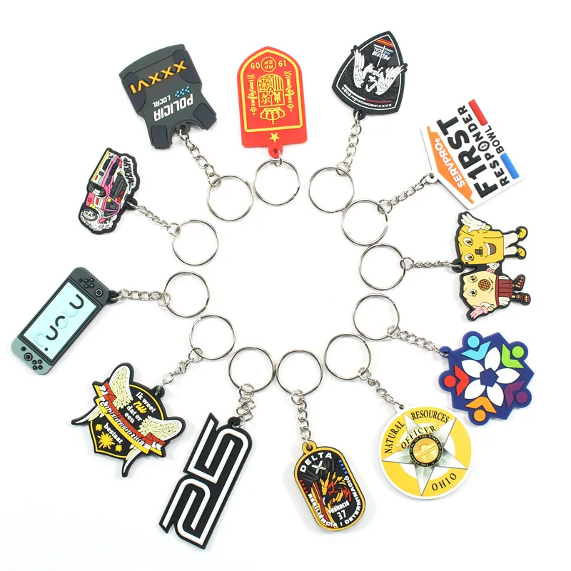 Customized Personalized Soft Pvc Decorative Keychain Custom Design Silicone Rubber Key Holder Bag Charms