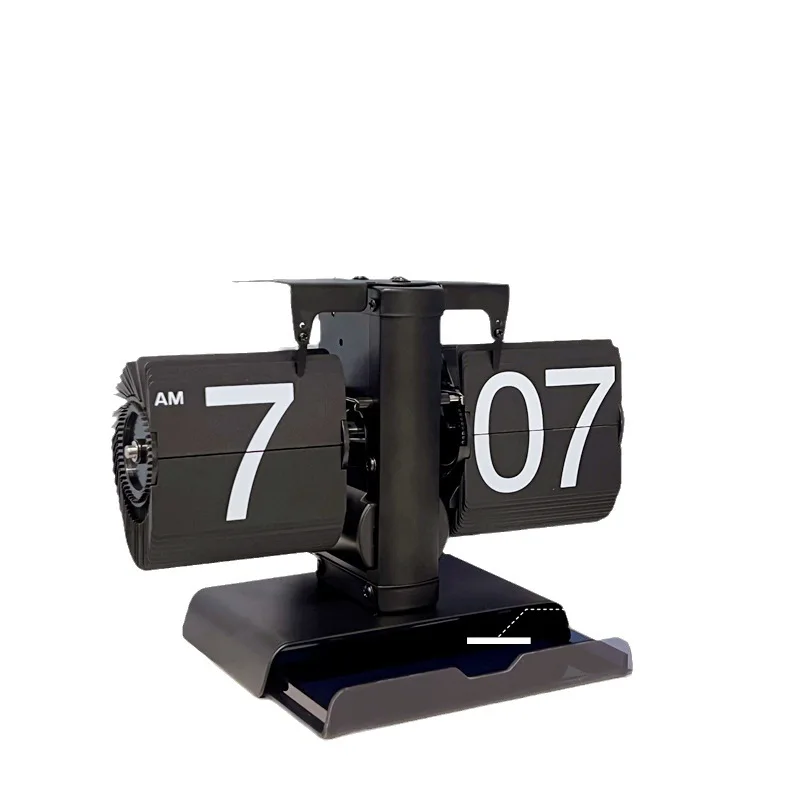 Block Flipping Clock New Retro Home Desktop Mechanical Automatic Flipping Clock With Storage ...