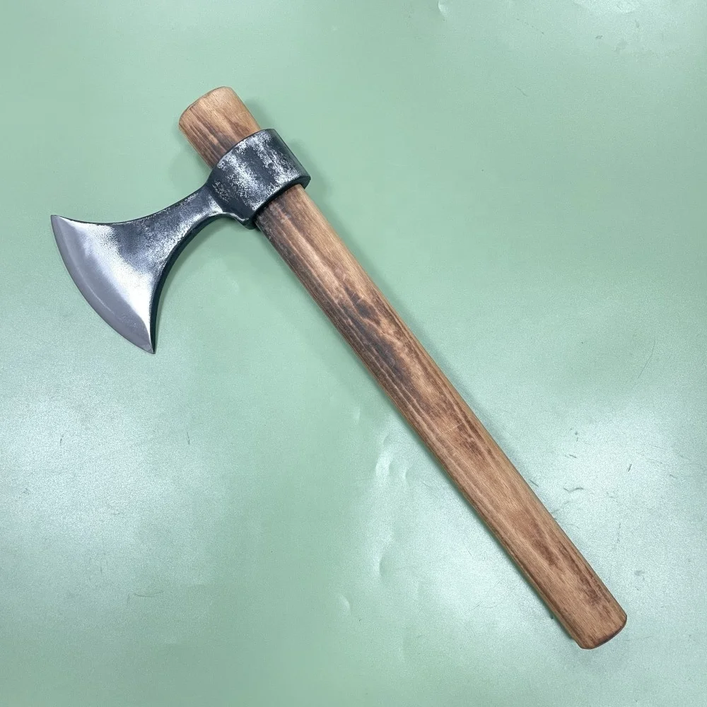 04276万軍-トマホーク-高炭素鋼 古兵器 武具　刀装具日本刀模造刀 狩猟 斧 黒金古刀——逍遥戦刃】古兵器 武具 刀装具 日本刀 模造刀 居合