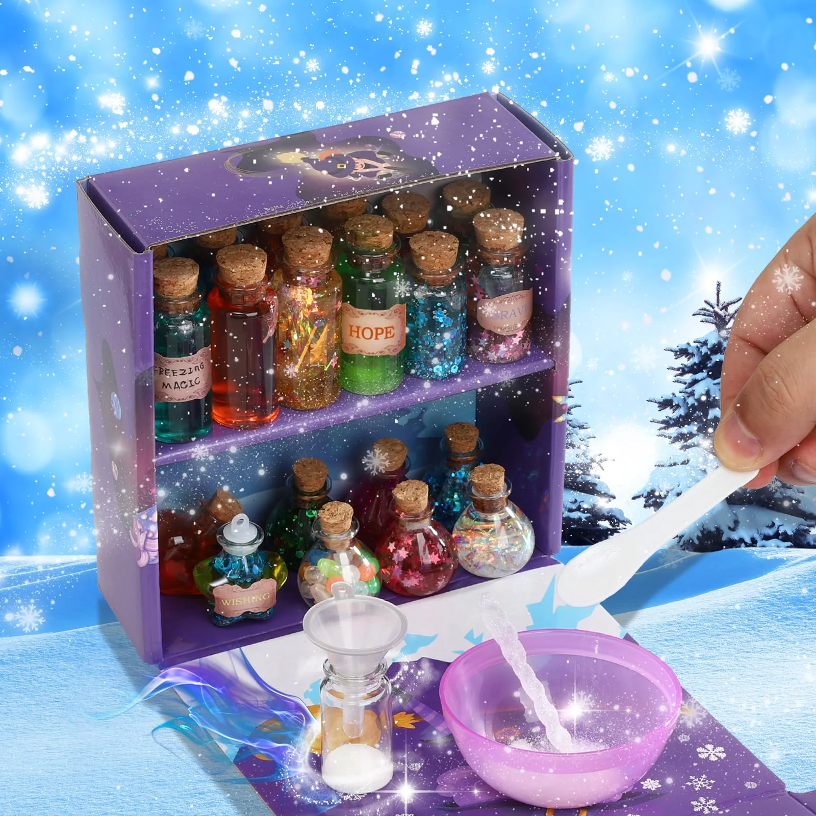 Kit De Pociones Mágicas De Hadas Para Niñas – 20 Recetas Con Cristales Naturales, Botellas, Alas Y Cuerno De Unicornio (Regalo Creativo)