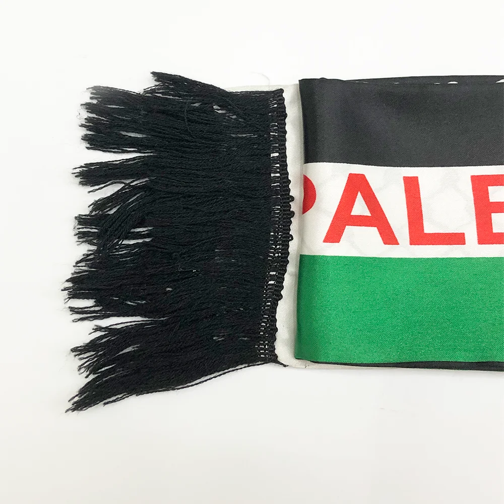 Foulard drapeau palestinien en fibre de polyester satin palestinien  bannière écharpe