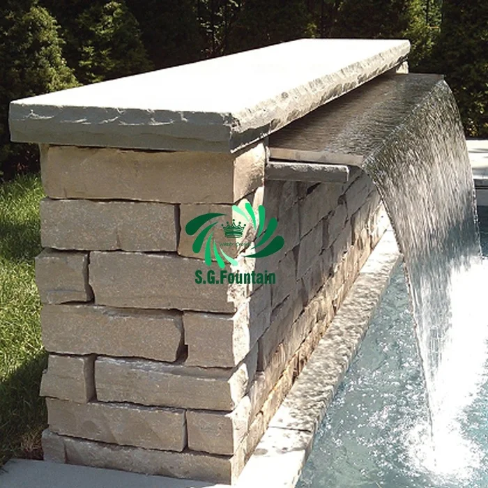 High Quality Low Price Artificial Modern Rock Waterfall Fountain Home Garden Artificial Stainless Steel Waterfall Accessories