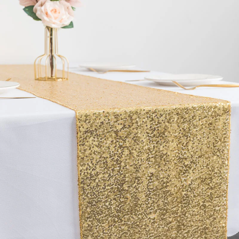 Caminos de mesa modernos de lentejuelas para decoración de banquete 