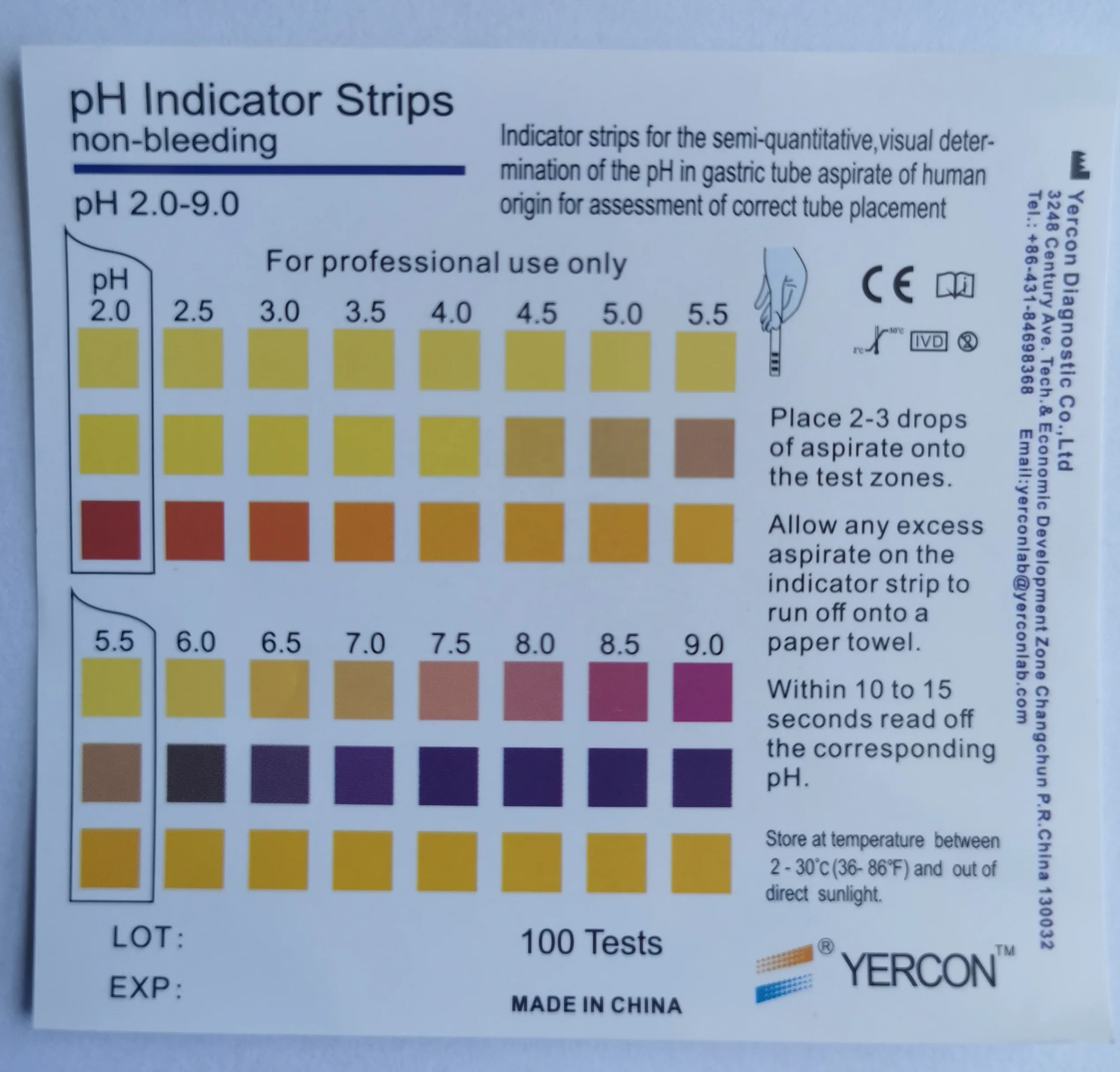 Gastric Aspirate Ph Test Strips 2.09.0 Ce Iso13485 Buy Gastric