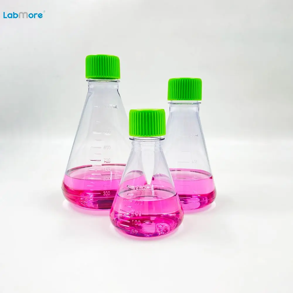 Лабораторные расходные материалы Erlenmeyer шейкер колба 125 мл с плоским дном PETG