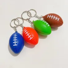 New Design Colorful Cute Rugby Mini Size Keychain 3D Custom Promotional Keychain For Key