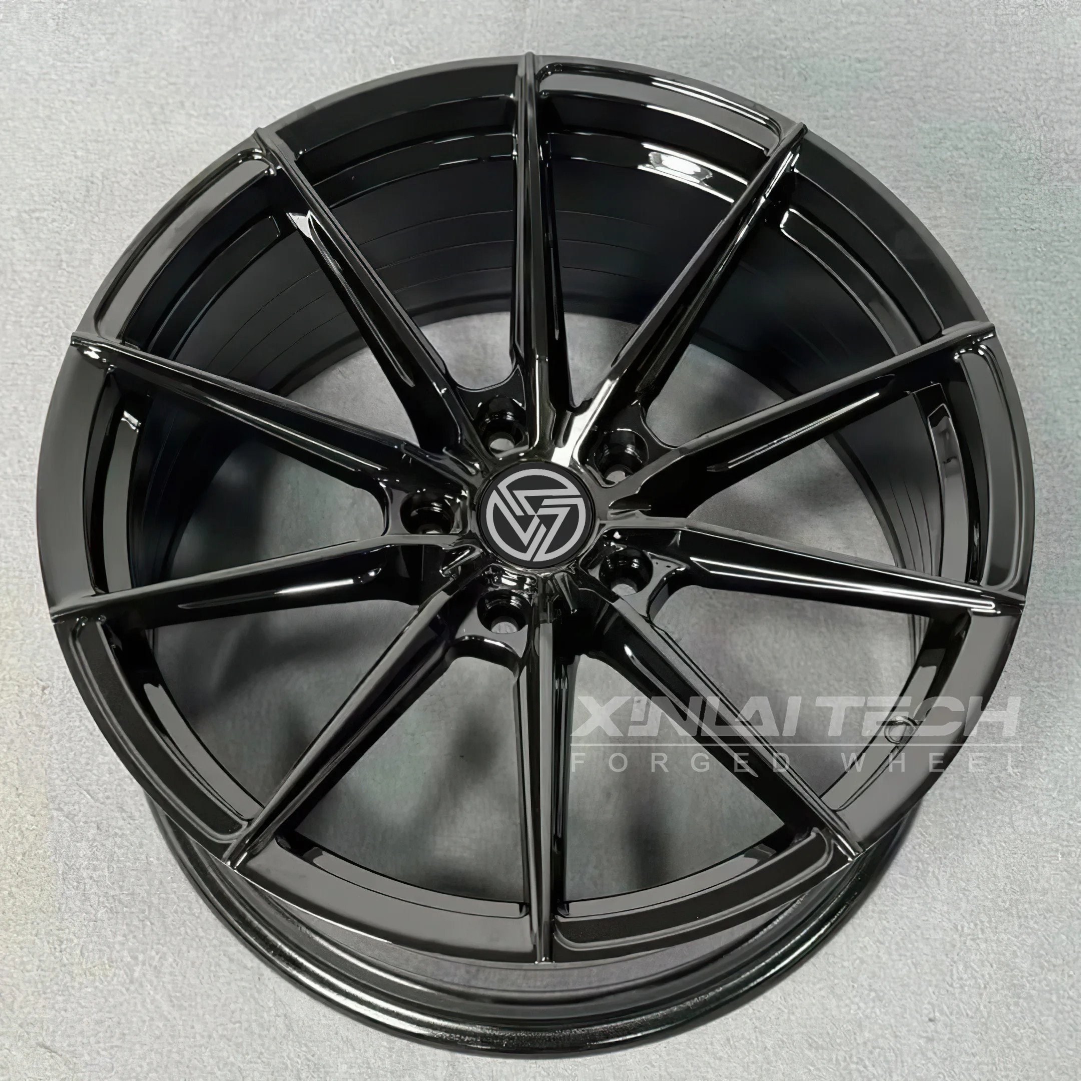 XL Gloss Black Finished 1-piece Custom Forged Wheel 5x120 5x112 5x114.3 17 18 19 20 21 22 23 Inch Deep Concave Wheel Rim - Image 1