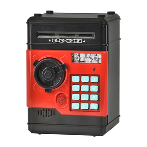 OEM Custom Simulation Cartoon Password Notes Coins Plastic Piggy Bank ATM Security Music Light Early Education Electric Toy