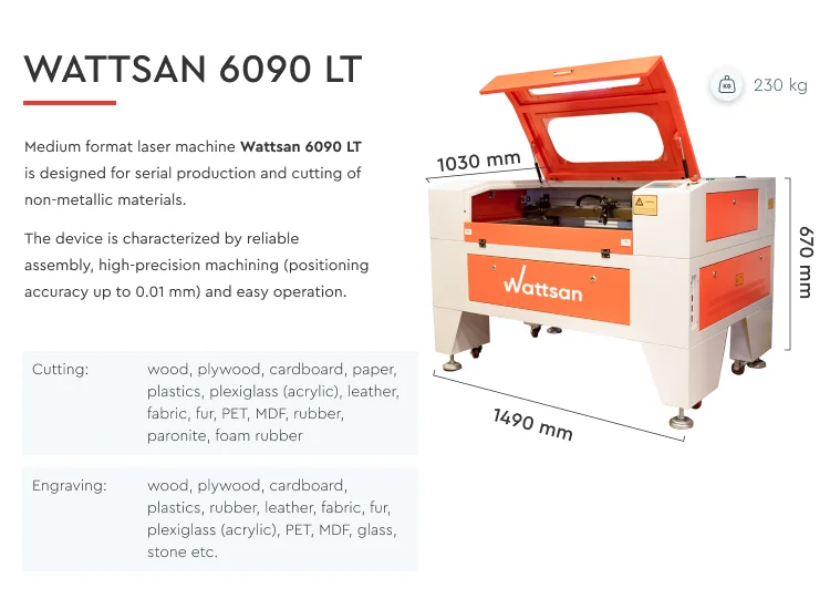 CNC Laser de Découpe de Gravure Machine 100W co2 WATTSAN 6090 ST acheter  auprès du fabricant