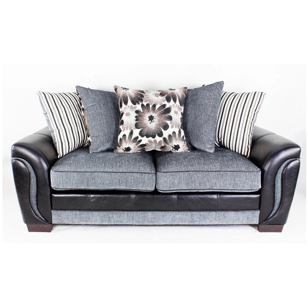 Современный набор из шенили и кожаных диванов для гостиной