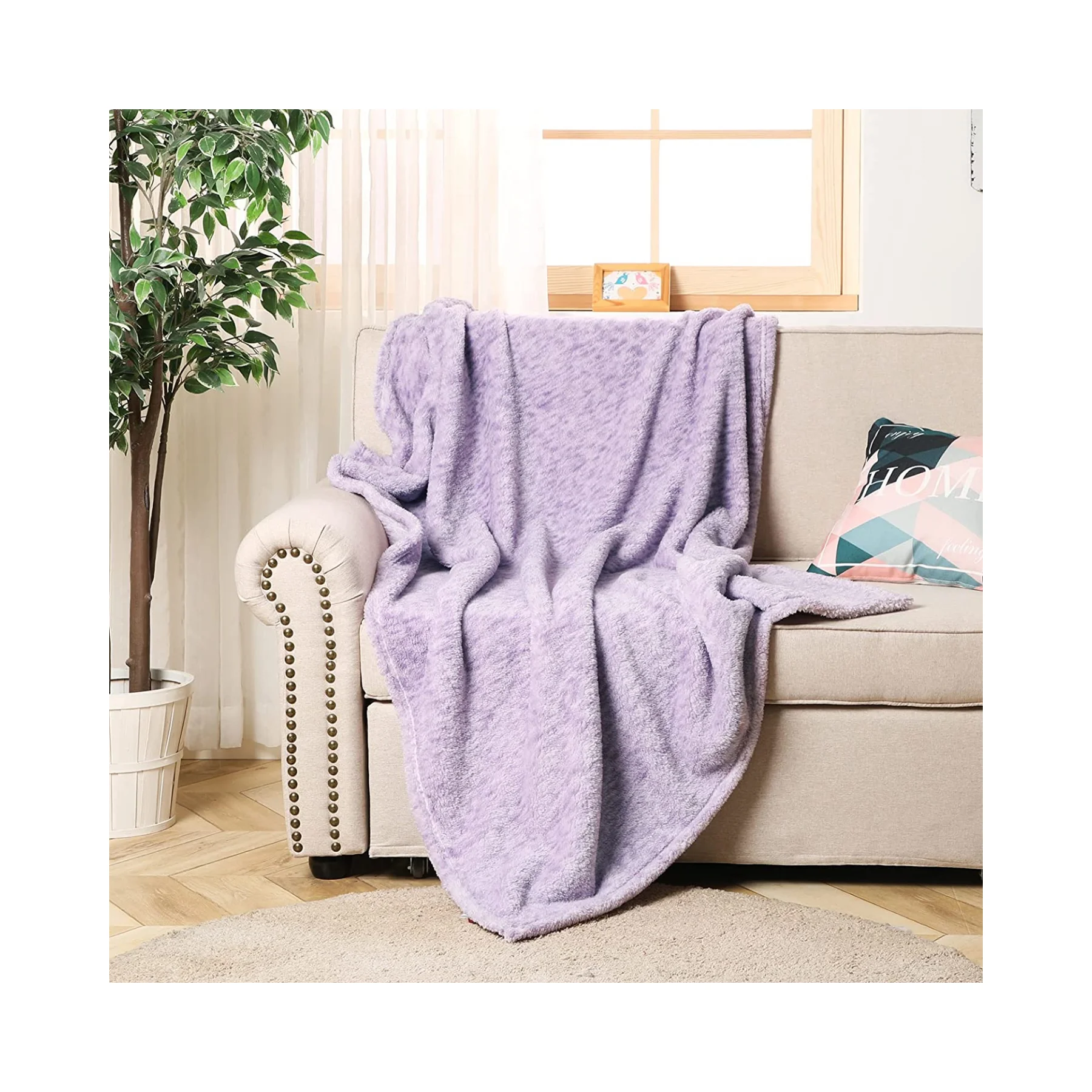 Plush Purple Solid Sherpa Fleece Blanket