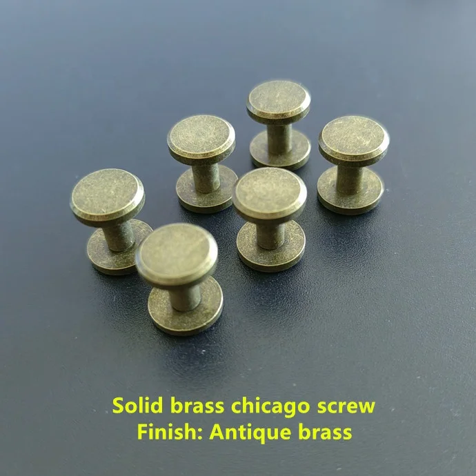 Chicago Screws - Crater Design - Solid Brass (10-pack)