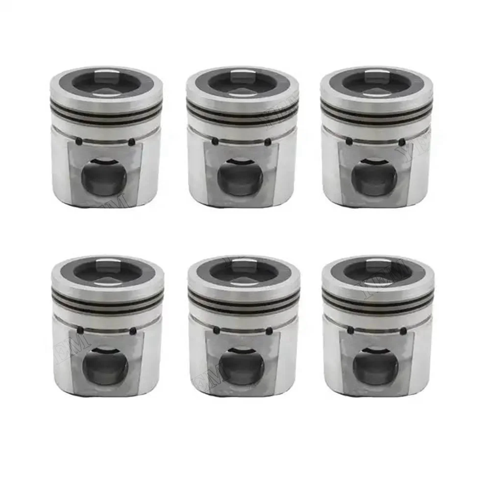 6 Pcs Piston 3948465 for 6BT ISB QSB 5.9L 2