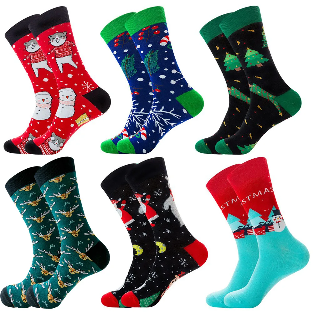 Chaussettes Cadeau Fête Chaussettes De Noël Amusantes PUTUO Pour Hommes - Motifs Colorés, Cadeaux Fête, Taille 39-45 Chaussettes Colorées Humour