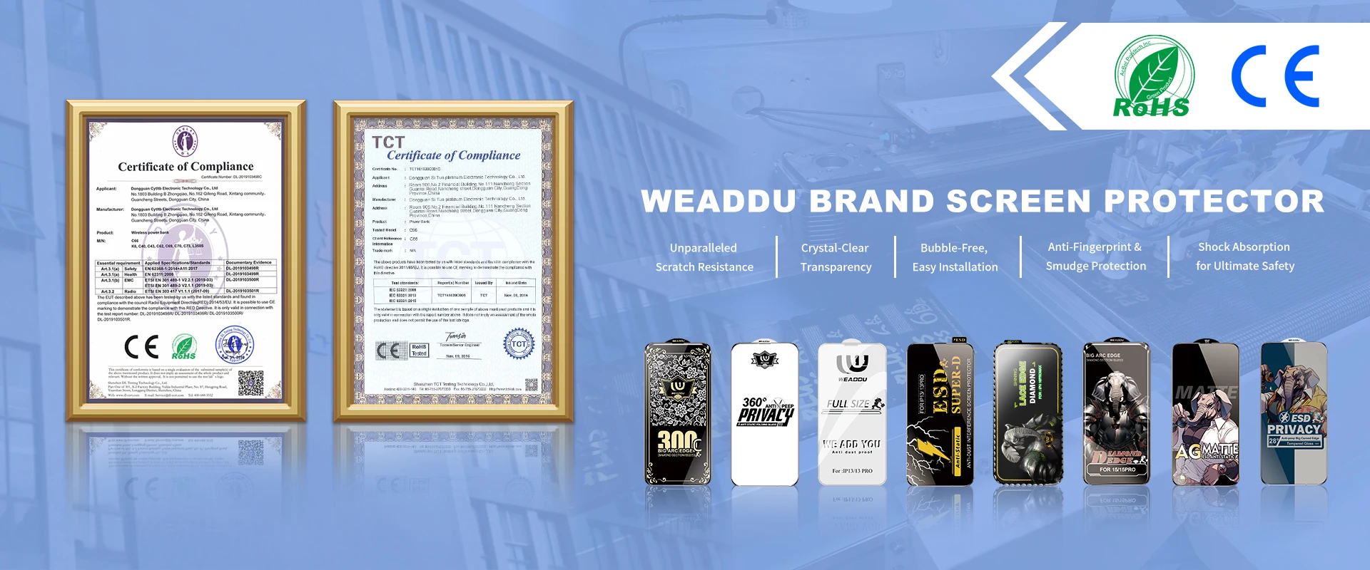 WEADDU Tempered glass screen protector