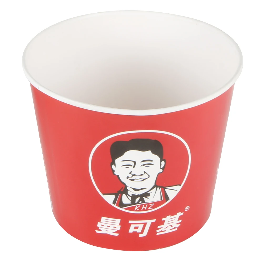 Custom printed eco-friendly compostable disposable takeway food box food packaging paper bucket for fried chicken