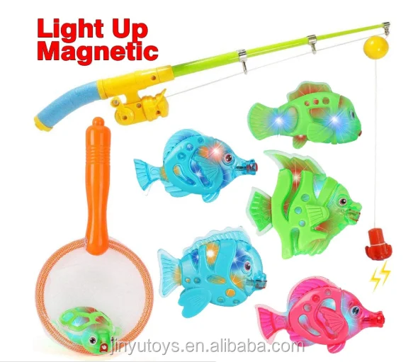 Magnetic Light Up Kids Fishing Pole