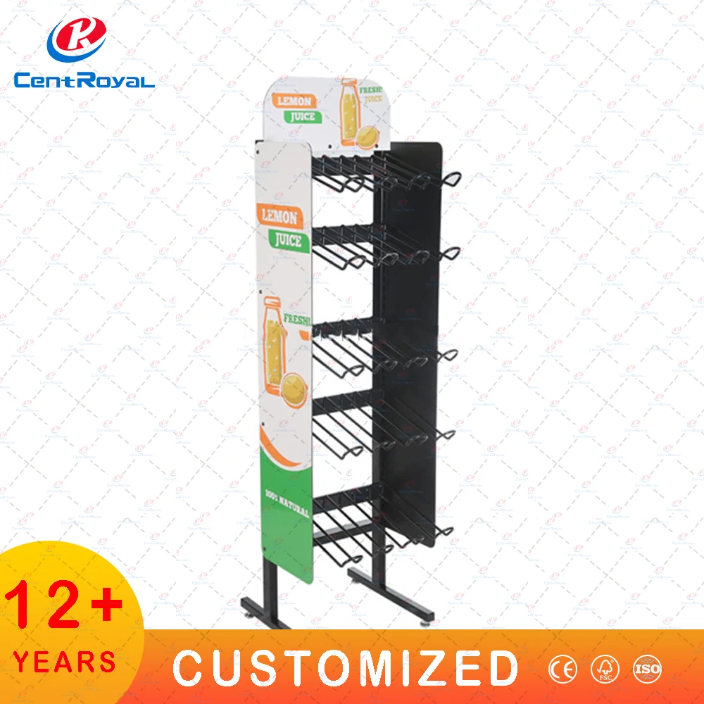 Custom Supermarket Soft Drink Display Stand Storage Rack Energy Drink Beverage Display Water