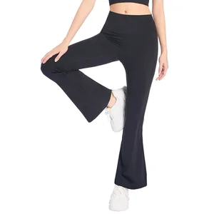 Custom Logo High Waist Sport Wear Gym Workout Fitness Yoga Wear Flares Legging for Women