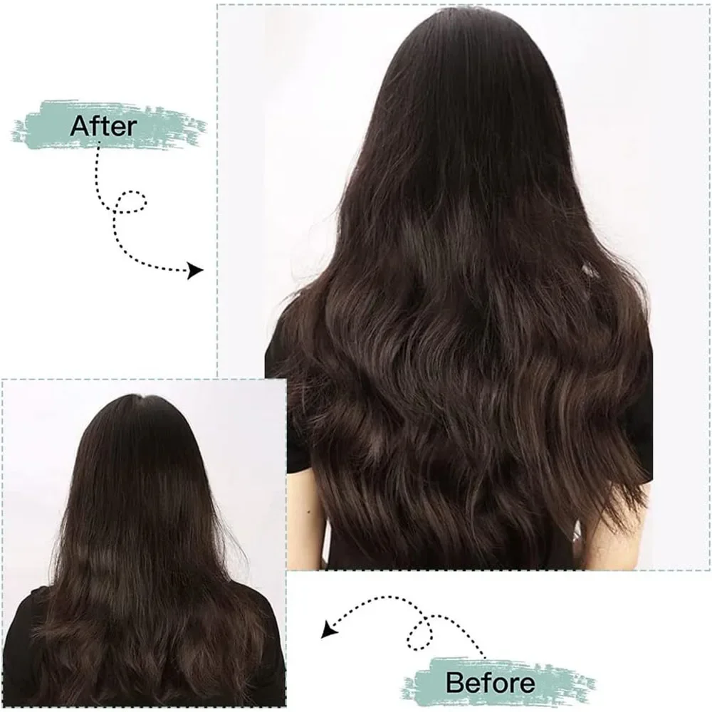 Glattes Echthaar Clip In Extensions Naturschwarz Für Damen_voghion.com