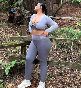 Women's Seamless Scrunch Legging Workout Leggings for Women Butt Lift Tights Gym Amplify Yoga Pant Long Sleeve Yoga Set