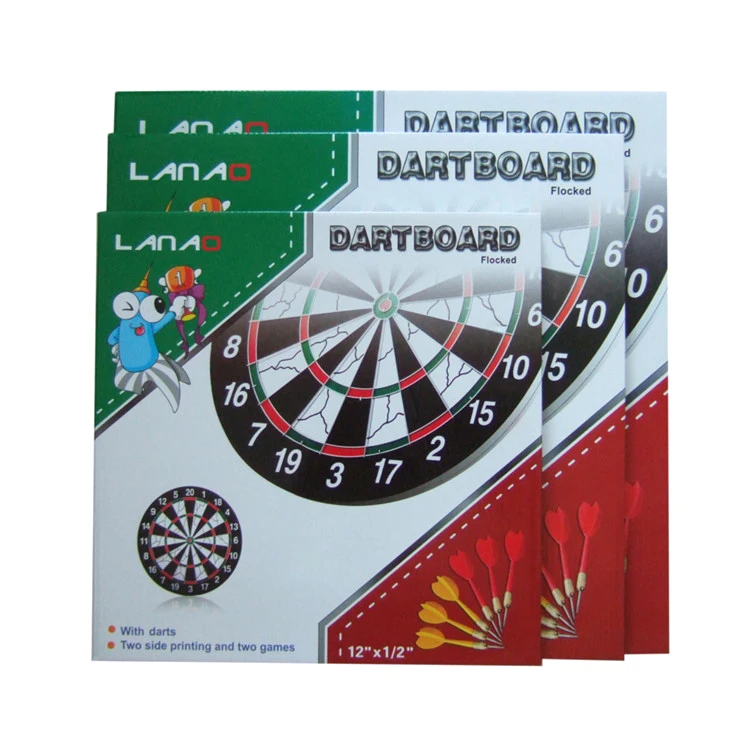 Double Sides Dart Board Set Paper Flocking 12inch 15inch 17inch Classic