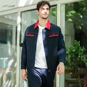 Polyester Cotton Customized Long Sleeves Work Clothes Factory Construction Repairman Uniform Work Suit