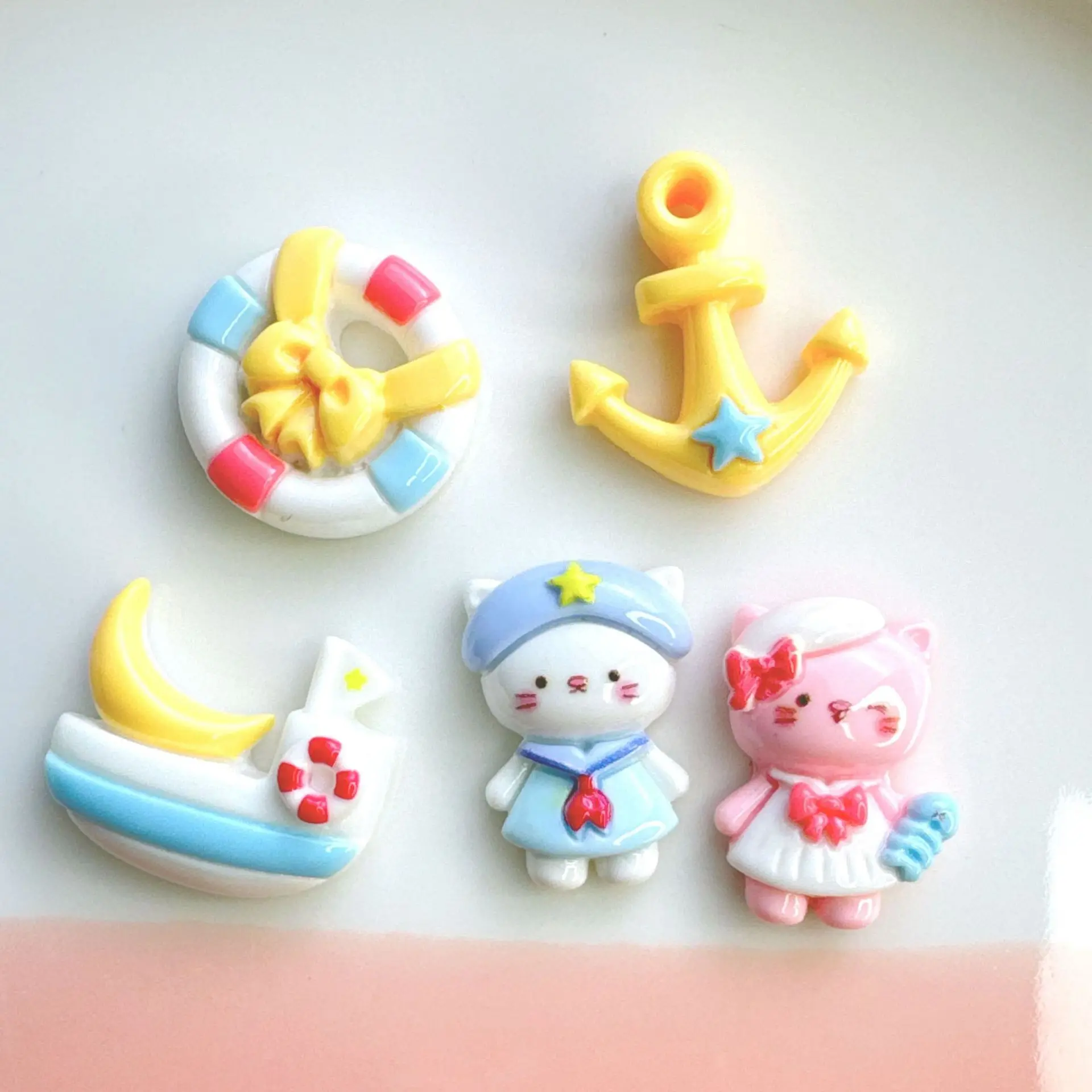 Navy Cartoon Resin Charms Hairpin Junk Cases Charm Wholesale Resin