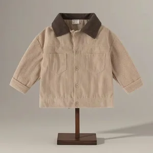 New Style Autumn Kids Breathable Eco-Friendly Corduroy Jackets Vintage Style Baby Boys Casual Coat with 100% Polyester Filling