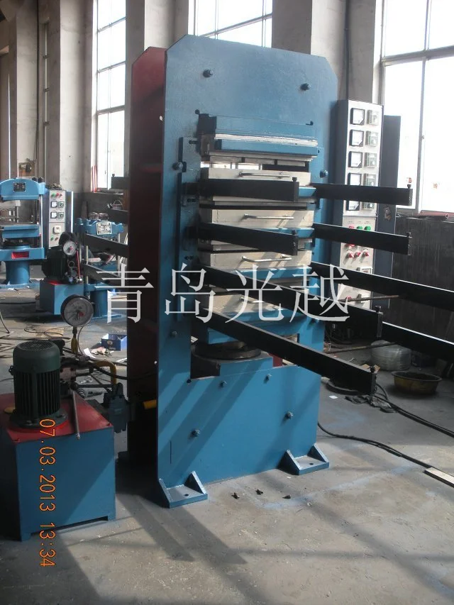 Rubber Floor Tile Vulcanizing Press Machine / Rubber Floor Mat Making Machine / Used Tyre Recycling Plant