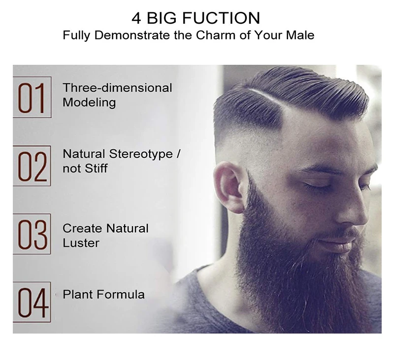 BARBERPASSION Custom Label Strong Hold Halal Hair Wax Argan Oil Pomade for Men