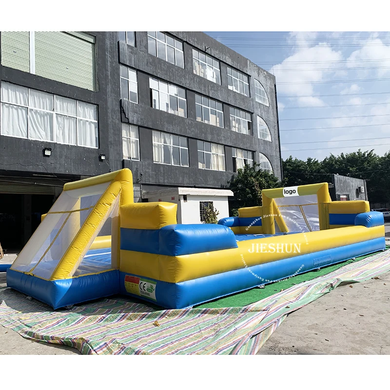High Quality Team Game Inflatable Soapy Football Pitch Inflatable Human Football Field With Floor for Sale