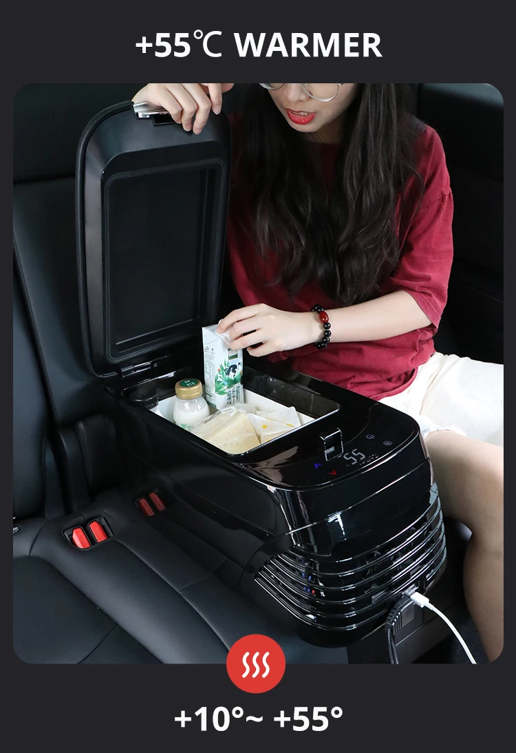 Mini Armrest Car Refrigerator 12v 24v Portable Small Car Fridge Freezer