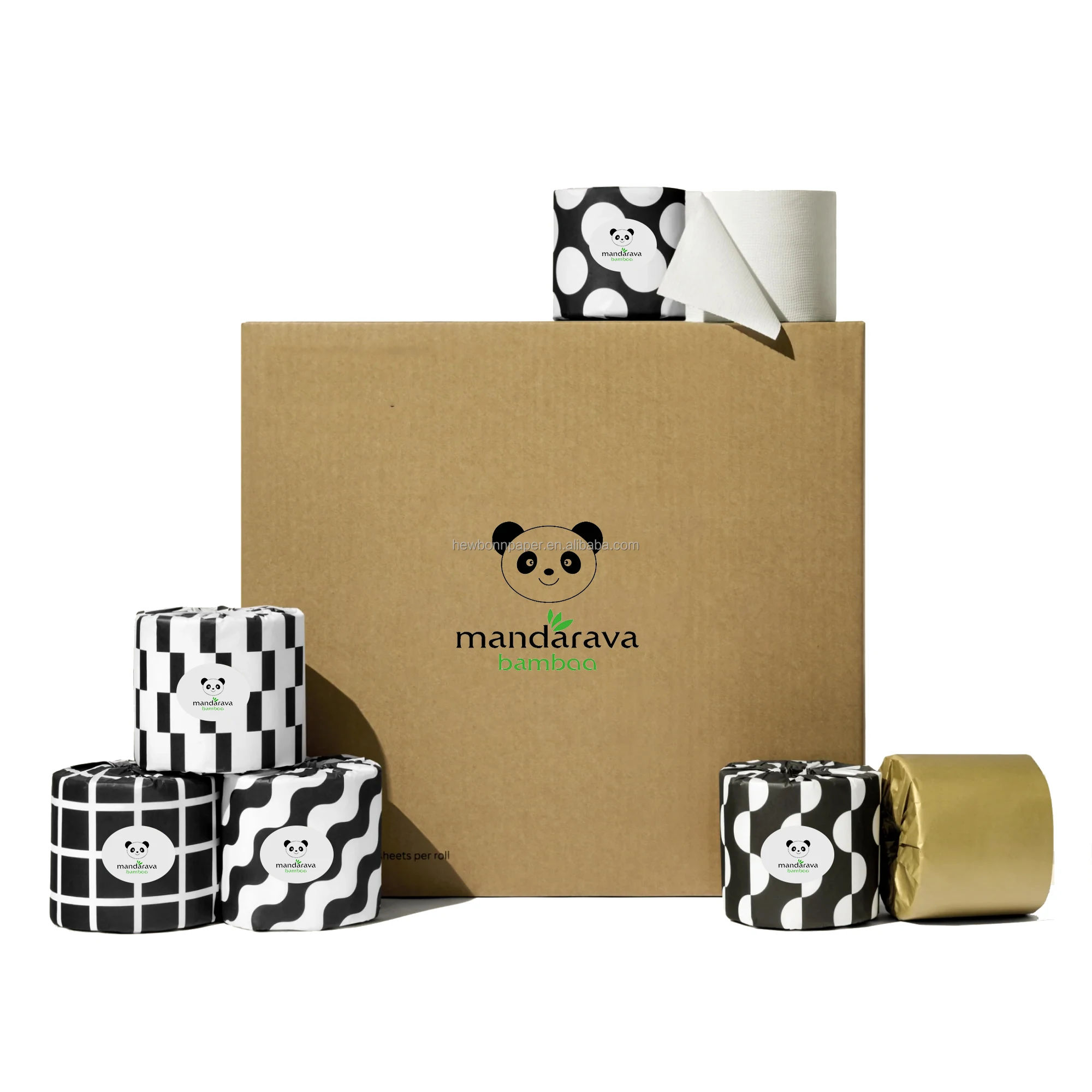Papier toilette en bambou sans Pfas, certifié FSC et sans