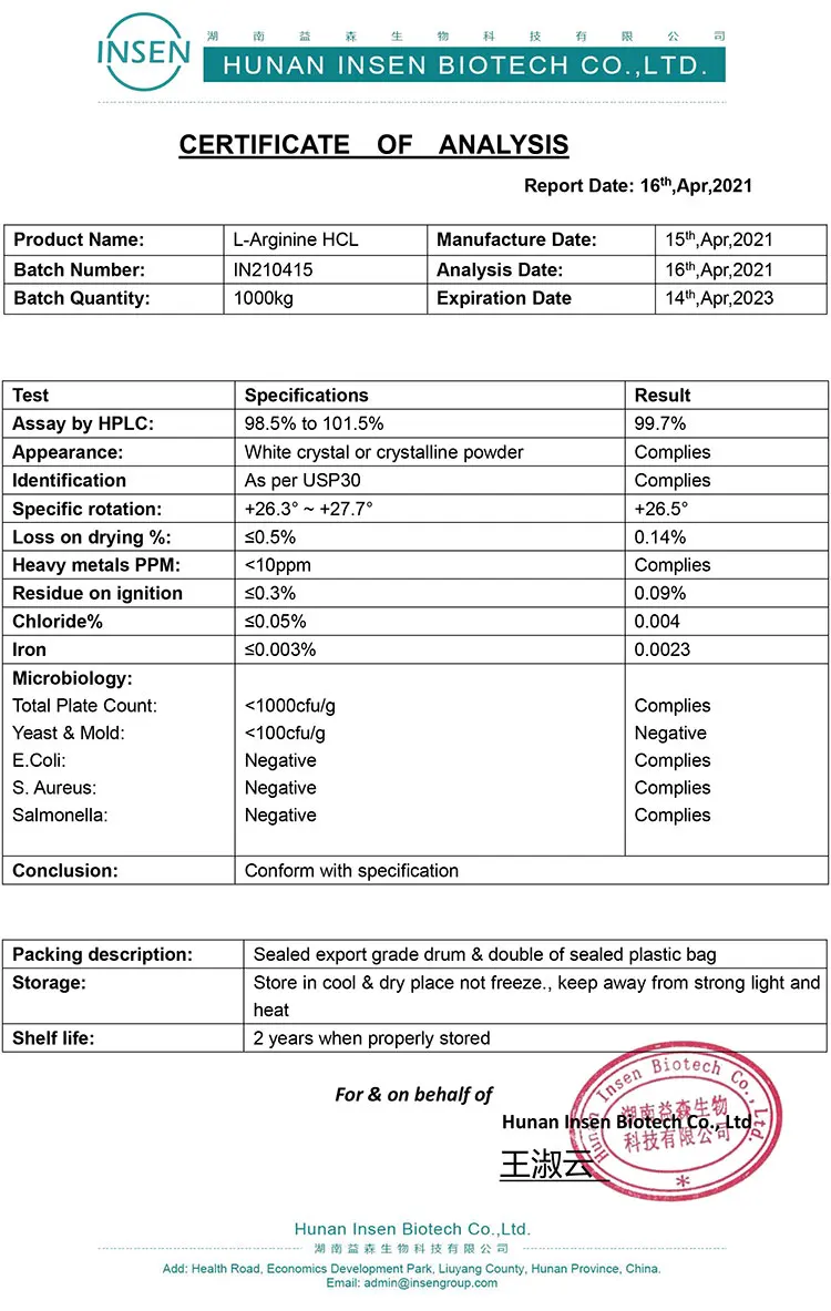 Favorable Price Vitamin Minerals Arginine HCL