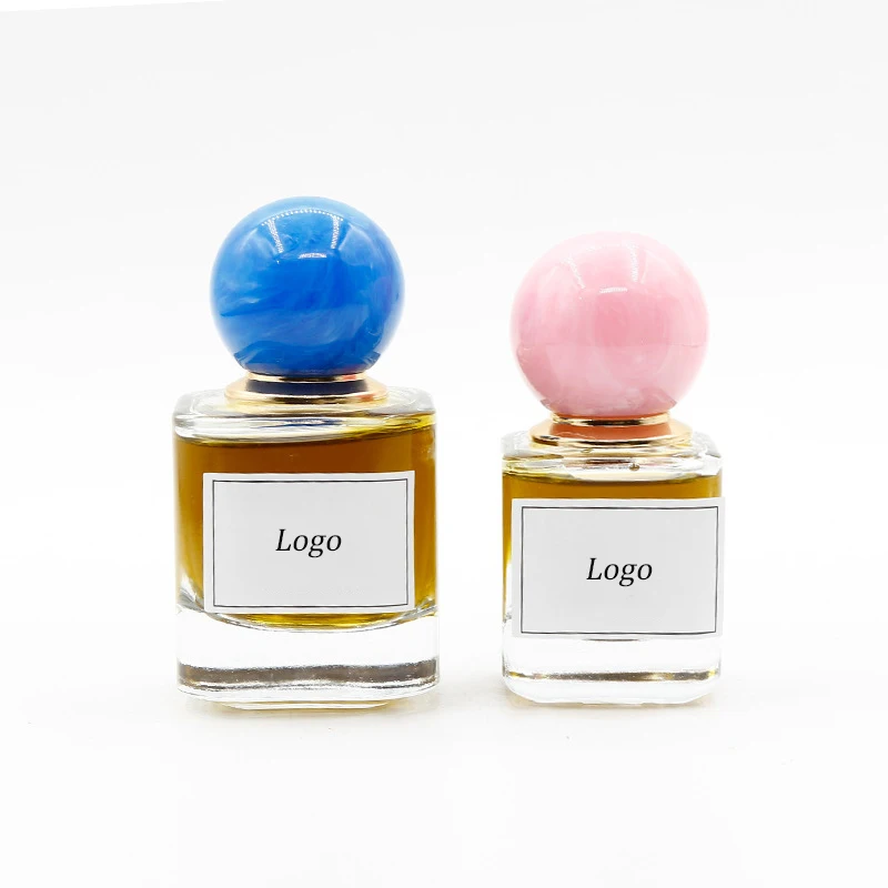 Customized Logo 30ml 50ml 100ml Luxury Empty Agate Stone Cap Unique Perfume Glass Bottle With Colorful Marble Perfume Cover