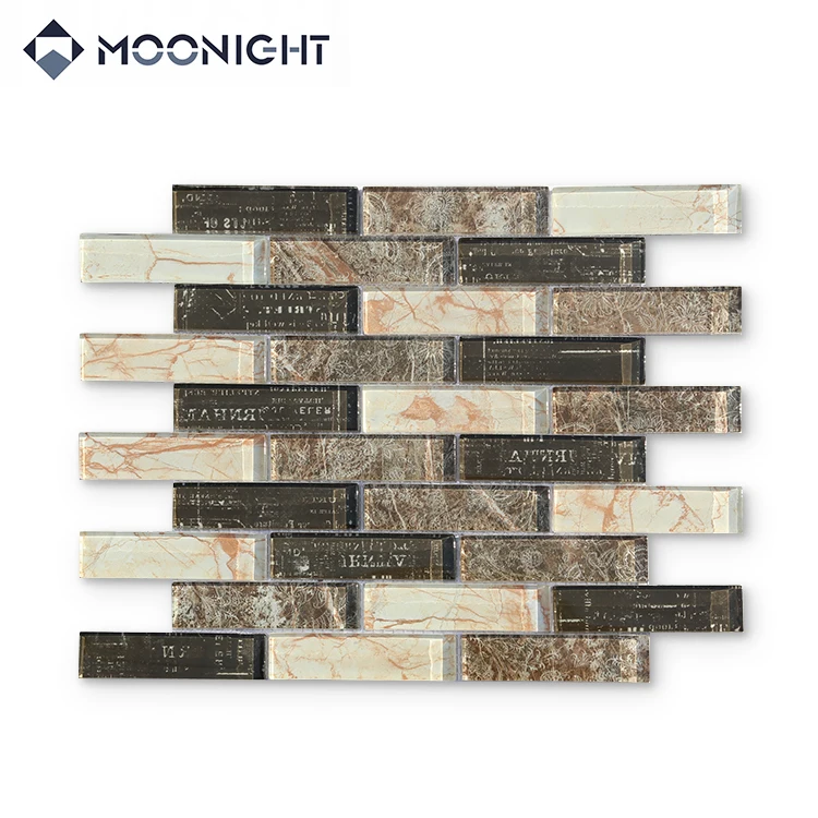 Moonight Waterproof Finish Ceramic Tile Price Mixed Colors Brick Mosaic Kitchen Wall Tiles