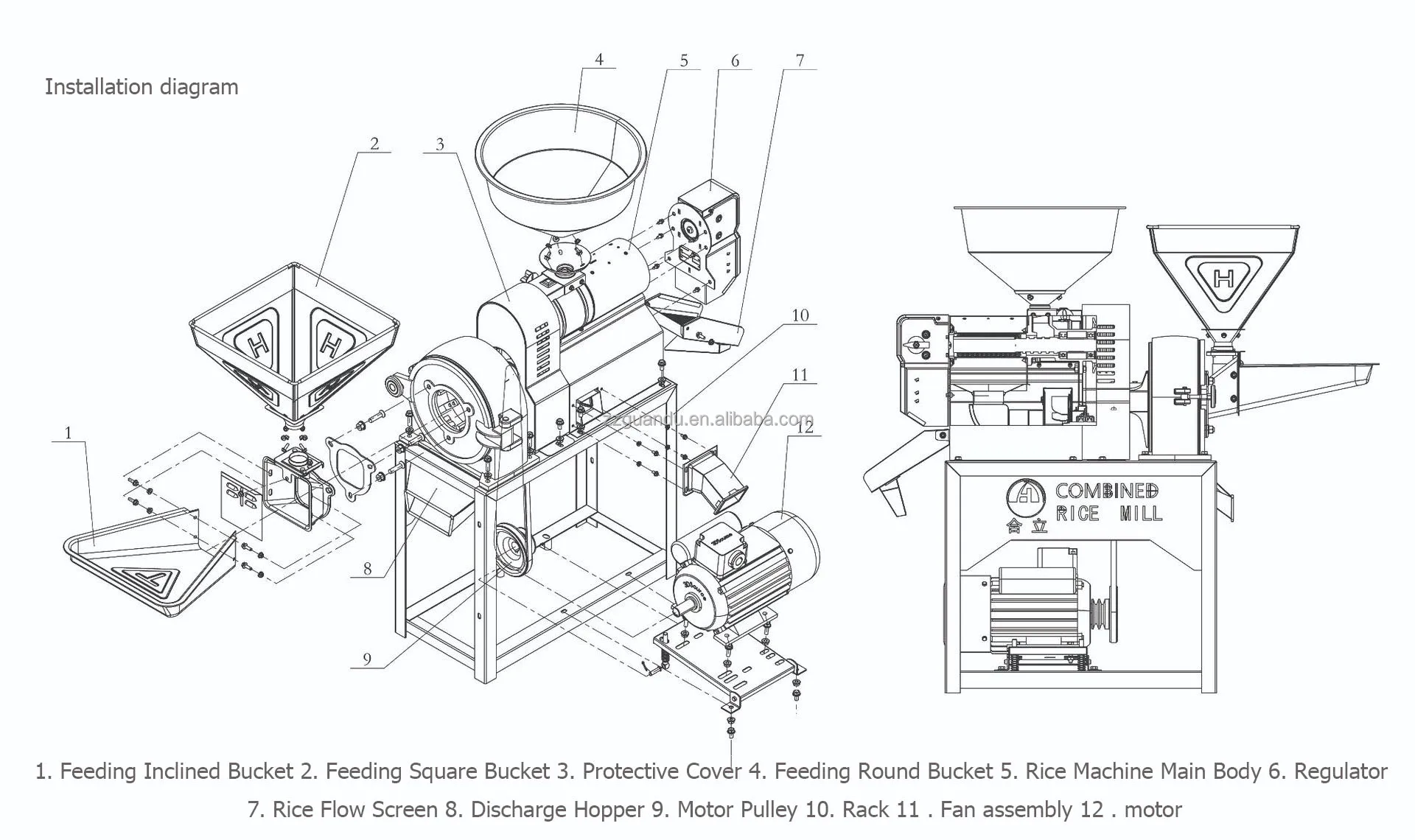 Zzgd Electric Rice Paddy Shaking Destoner Combined Rice Milling