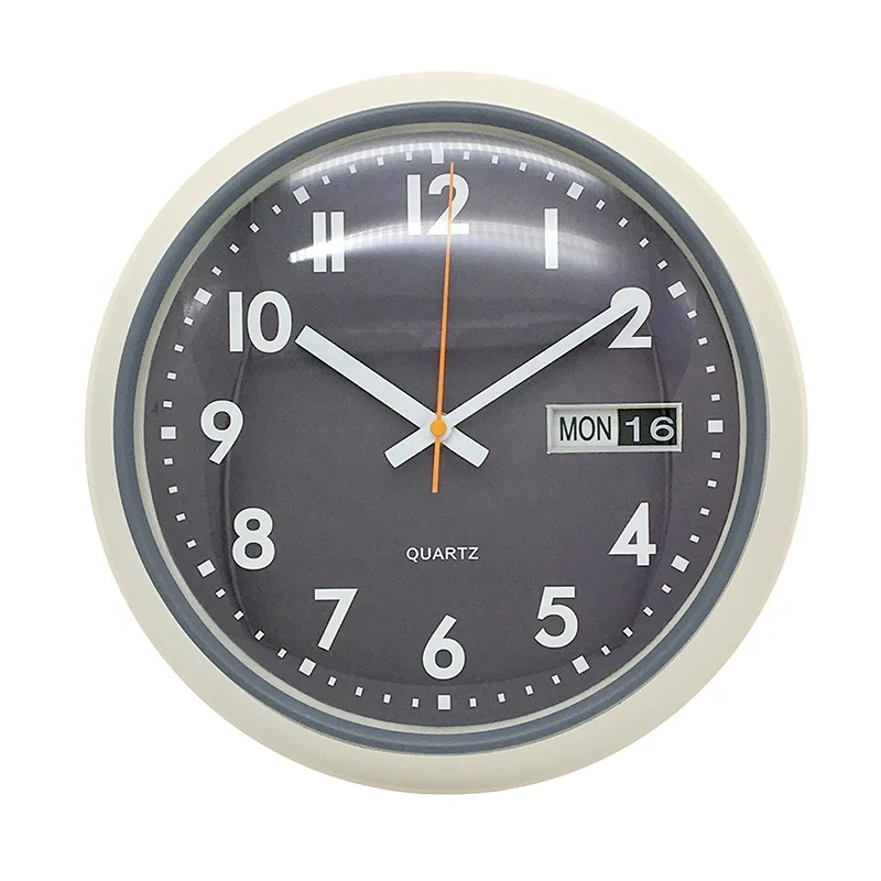 Wholesale 14 Inch Retro Kitchen Wall Clock New Designing Bowl Shape Plastic Large Antique Wall Clock With Date