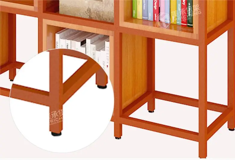 Meicheng Tall Freestanding Bookcases Luxury Library Standing Book Shelf Wooden Antique